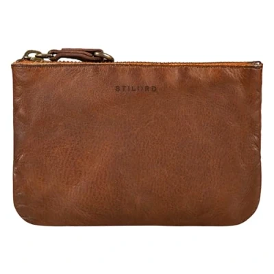 Image of STILORD &#039;Samy&#039; Card Pouch Leather for Men Women Vintage Small Wallet Ideal as Organizer Bag Pen Storage Case Make Up in Genuine Leather, Colour:toskana Washed Cognac