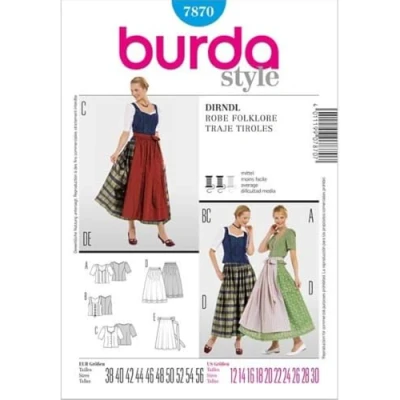 Image of Burda B7870 Dress Sewing Pattern 19 x 13 cm