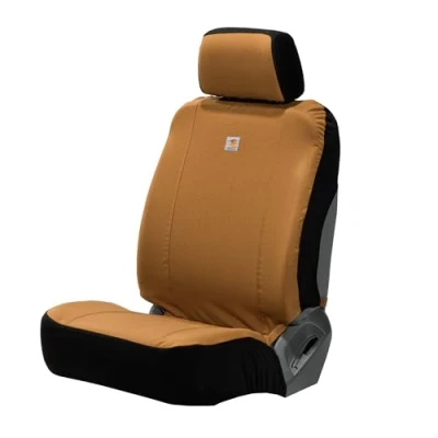 Image of Carhartt Universal Nylon Duck Canvas Fitted Bucket Seat Covers, Durable Protection with Rain Defender, Brown, One Size