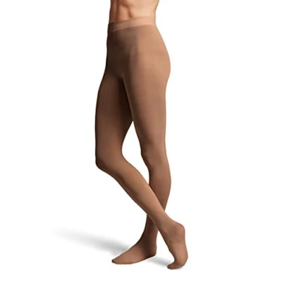 Image of Bloch Women&#039;s Ladies contoursoft footed tights, Brown, S UK