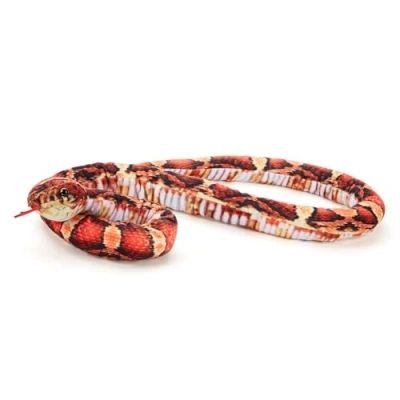 Image of Zappi Co 100% Recycled Plush Orange/Black Corn Snake Toy (100cm Length) Stuffed Soft Cuddly Eco Friendly Orange for New Born Child