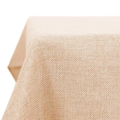 Image of Deconovo Waterproof Linen Effect Rectangular Tablecloth for Dining Room Table 150 x 300 cm Light Yellow