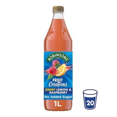 Image of Robinsons Fruit Creations Lemon &amp; Raspberry Squash 1L