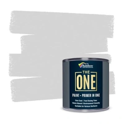 Image of THE ONE Paint Gloss 1 Litre Multi Surface No Undercoat or Primers required (Light Grey)