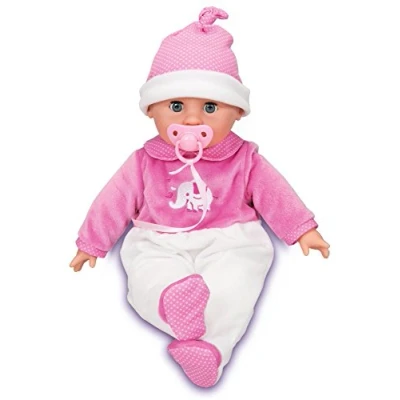 Image of Simba Laura Schlafenszeit 105149466 Soft Body Doll with Sleeping Eyes, Sucks on Dummy, Sleeps, Babbles and Plays Lullaby, 24 Baby Sounds, 38 cm, from 2 Years