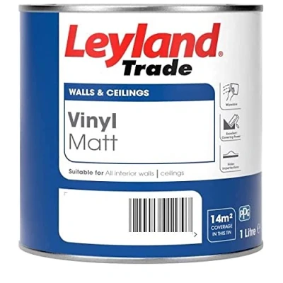 Image of Leyland Trade Vinyl Matt Emulsion Paint Black 1L