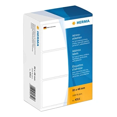 Image of Herma 95 x 48 mm Paper Matt Address Labels White (Pack of 1000)