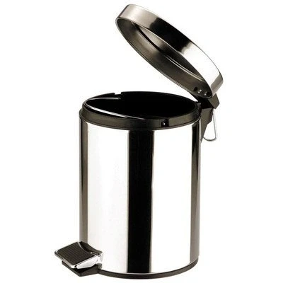 Image of Stainless Steel Step Foot Pedal Bin Rubbish Waste Dust