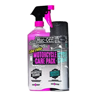 Image of Muc Off Motorcycle Care Duo Kit Motorbike Cleaning Kit, Accessories for Includes Cleaner and Protection Spray