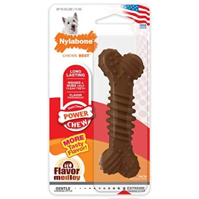 Image of Nylabone Extreme Tough Dog Chew Toy Bone, Durable, Cleans Teeth, Flavour Medley, Small, for Dogs Up to 11 kg
