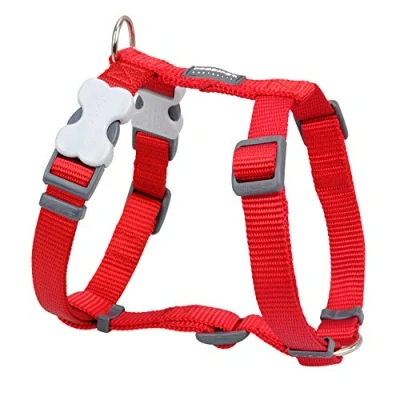 Image of Red Dingo Classic Dog Harness Plain, Red, Large 25mm