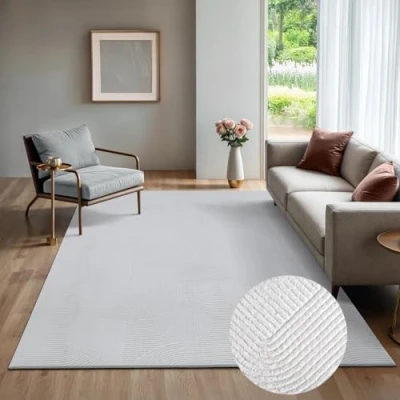 Image of the carpet Rio modern and soft with non slip backing 3D look, fluffy surface, easy care robust, cream, 160 x 220 cm
