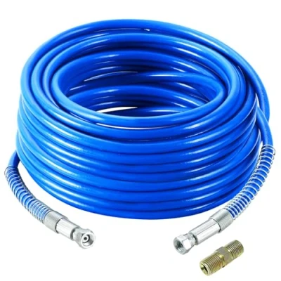 Image of MAOPINER 1/4&quot; Airless Paint Spray Hose High Pressure Universal Sprayer Flexible Fiber Tube 3300 PSI (50FT, Blue)