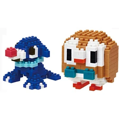 Image of Nanoblock 2 Set Bundle Popplio and Rowlet (Ashimari Mokuroh in Japan) Adjustable Pokemon Characters (Japan Import)
