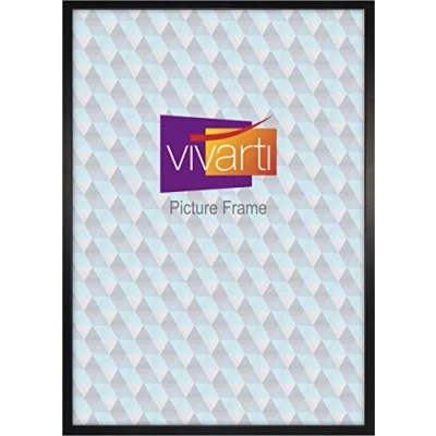 Image of Vivarti Thin Satin Black Picture Frame, 30&quot; x 20&quot; Frames 30 20 Frame Photo 30x20 with Clear Styrene Sheet &amp; Wall Mounted Hook inch Inches