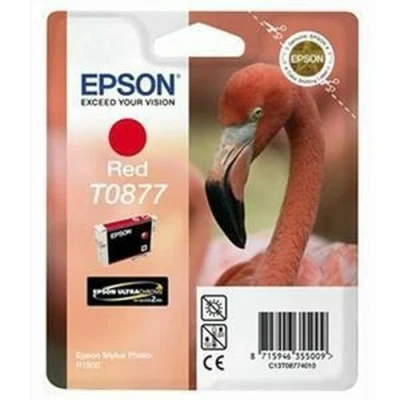 Image of Epson Original T0877 UltraChrome Hi Gloss2 Red Ink Cartridge, Genuine