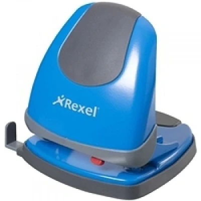 Image of Rexel Easy Touch 2 Hole Punch, 30 Sheet Capacity, Low Force Technology, Metal, Blue, 2102641
