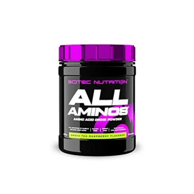 Image of Scitec Nutrition All Aminos Essential Amino Acids with Magnesium Gluten Free, Sugar Free Ideal for Workouts and Recovery, 340 g, Green Tea Raspberry