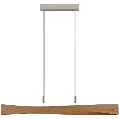 Image of Lindby LED pendant light Beazina, oak, metal, 118cm