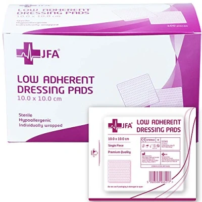 Image of Low Adherent Sterile Absorbent Wound Dressing Pad 10cm x Pack of 100