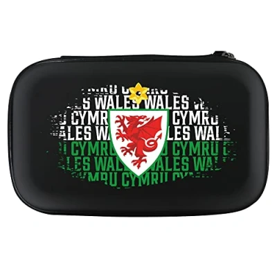 Image of Darts Corner Officially Licensed Wales FA Large Case W2 Crest CYMRU Wordmark with Daffodil (W495)