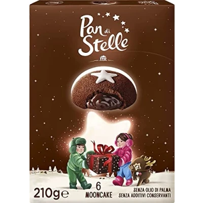 Image of 3X Mulino Bianco Chocolate pan di Stelle Mooncake (3x6 ) 630gr Snack Dessert