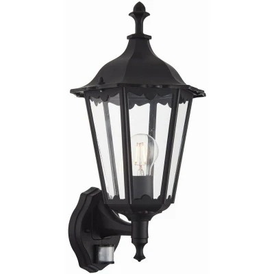Image of Burford 1 Light Outdoor Wall Lantern Matt Black Paint, Glass IP44, E27