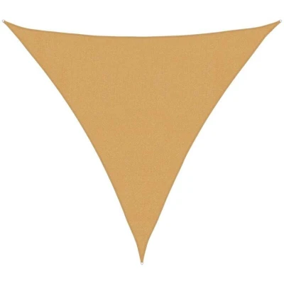 Image of vidaXL Sunshade Sail 160 g/m² Triangular Sand 3.6x3.6x3.6 m HDPE