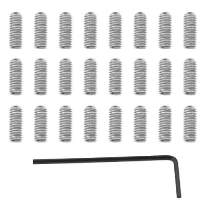 Image of VGOL 50pcs Metric Metal Guitar Bridge Saddle Height Adjustment Screws Compatible with Stratocaster/Telecaster 1x Allen Wrench Silver, M3x10mm