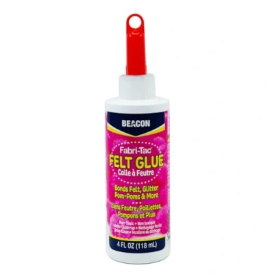 Image of Beacon Felt Glue 118ml Medium Bottle, Clear Strong Art Glitter for Crafting Non Toxic &amp; Easy to Apply Card Perfect School Paper DIY Crafts Home Decor