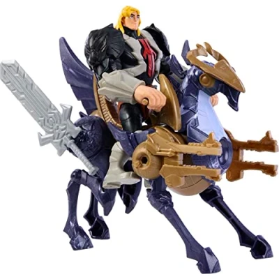 Image of Masters of the Universe He Man and Figure Creature Vehicle Skeletor Battle Bones, Savage Eternia Collectible Villain Steed, MOTU Toy