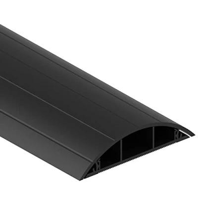 Image of Habengut Floor Cable Guide PVC Black Semi Circular Bridge for up to 3 Cables/Width 7.5 cm/Length 1.5 m
