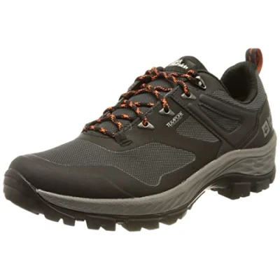 Image of Jack Wolfskin Men&#039;s Rebellion Guide Texapore Low M Walking Shoe, Black/Orange, 10 UK