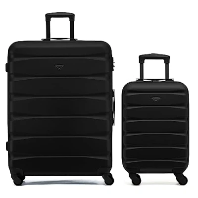 Image of Flight Knight Set of 2 Premium Suitcases Extra Stong Lightweight Luggage Hardcase with 4 Wheels &amp; Built in Lock (Set S+L)