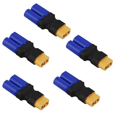 Image of LinsyRC 5 Pack XT60 Plug Female Connector to EC5 Male no wire Adapter for RC Lipo Battery