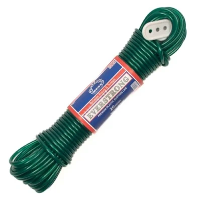 Image of Everlasto &#039;Everstrong&#039; Premium Quality Steel Core PVC Clothesline Washing Line 4.7mm Thick (Green, x 10M)