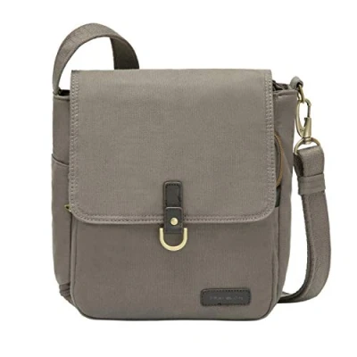 Image of Travelon Anti Theft Courier Tour Bag, Stone Gray, One Size