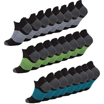 Image of RedTag Active Mens Cushioned Sport Trainer Socks Stripe 12 Pairs Green 6 11, 43627,