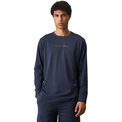 Image of Calvin Klein, Men&#039;s, L/S Crew Neck 000NM2771E, Blue (Ink), M