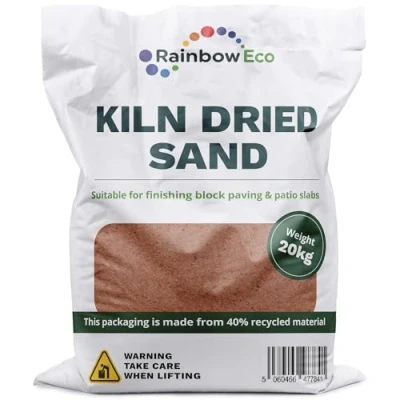 Image of Kiln Dried Sand, 20kg, Block Paving Coloured Driveway Patio Sand for Reduced Weed Growth, Builders Setting Paving, Filler Light Red