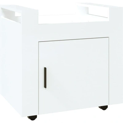 Image of Desk Trolley High Gloss White 60x45x60 cm Engineered Wood vidaXL