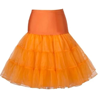 Image of Marco Paul L/XL Orange 50&#039;s Petticoat Underskirt Retro Vintage Swing 1950&#039;s Rockabilly Halloween Costume Cosplay Slip Skirt Petticoats For Under Dress Fancy Adults Women Men