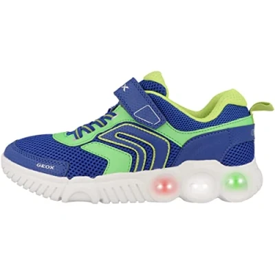 Image of Geox J WROOM BOY Sneaker, Royal/Lime, 10 UK Child
