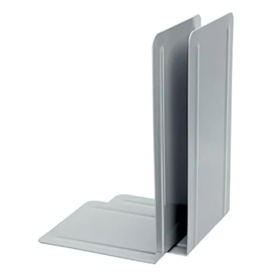 Image of Alco 4303 29 Metal Bookends 130 x 240 140 mm Set of 2 Grey