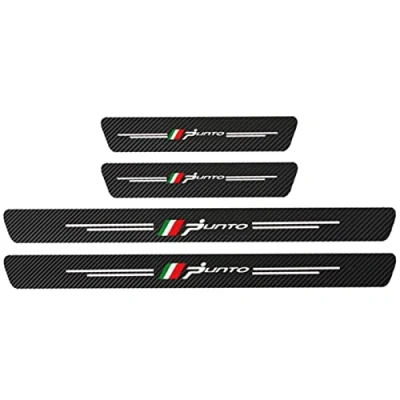Image of LNHJZ Car Door Sill Protector for Fi at 500 500X 500L TIPO PUNTO BRAVO PANDA STILO 4PCS Scuff Plate Carbon Fiber Stickers Accessories,