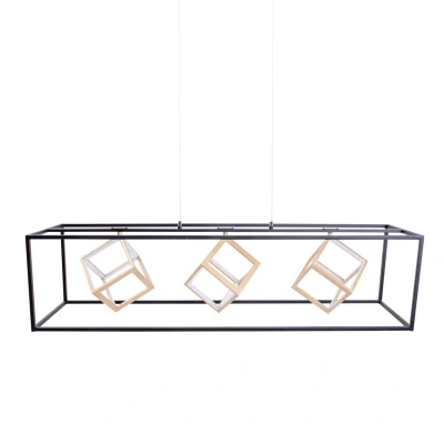 Image of Tripolis Dimmable LED Bar Pendant Ceiling Light Black 2800K