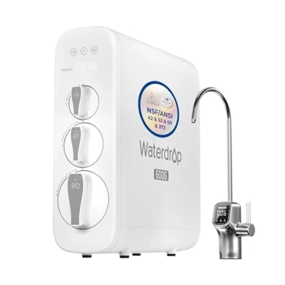 Image of Waterdrop G3P600 Reverse Osmosis Water Filter, 600 GPD, Softener, Reduce TDS, Scale, Enhance the Flavor of Coffee and Tea, 2:1 Pure to Drain, Smart LED Faucet