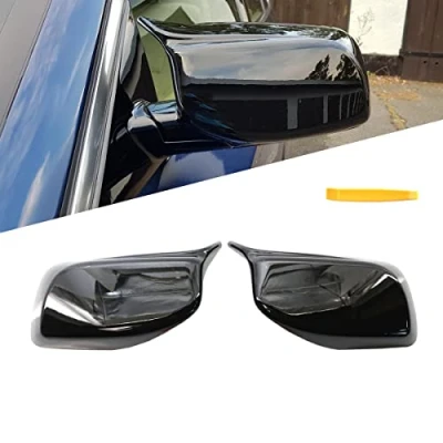 Image of GSRECY Gloss Black M Style Side Wing Mirror Cover Caps Replace For 5 Series E60 E61 E63 E64 2003 2004 2005 2006 2007