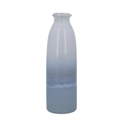 Image of Gisela Graham Sea Blue Ceramic Bottle Vase small
