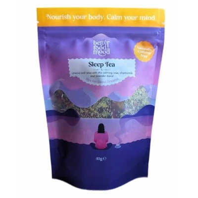 Image of Better Food Mood Sleep Tea Rose Chamomile &amp; Lavender Loose Leaf 40g No Caffeine Well Herbal Relax and Calm Your Senses